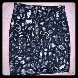 2XL Goth Wiccan Pencil Skirt